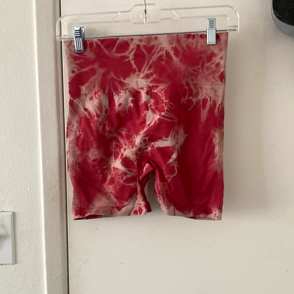 Women's Red Tie-Dye Shorts